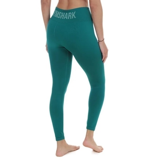 Gymshark Fit Mid Rise Leggings Emerald/Aqua Green Size M - Picture 1 of 9